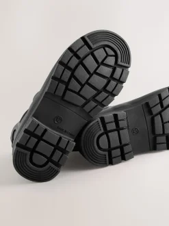 Noir - Bottines en caoutchouc avec doublure chaude