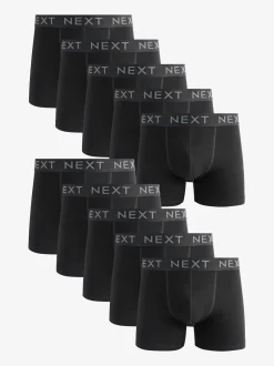 Noir - Boxer en coton riche 10 Lot