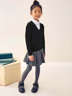 Noir - Cardigan à col en V Cotton Rich School (3-16ans)