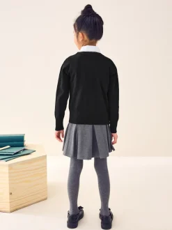 Noir - Cardigan à col en V Cotton Rich School (3-16ans)