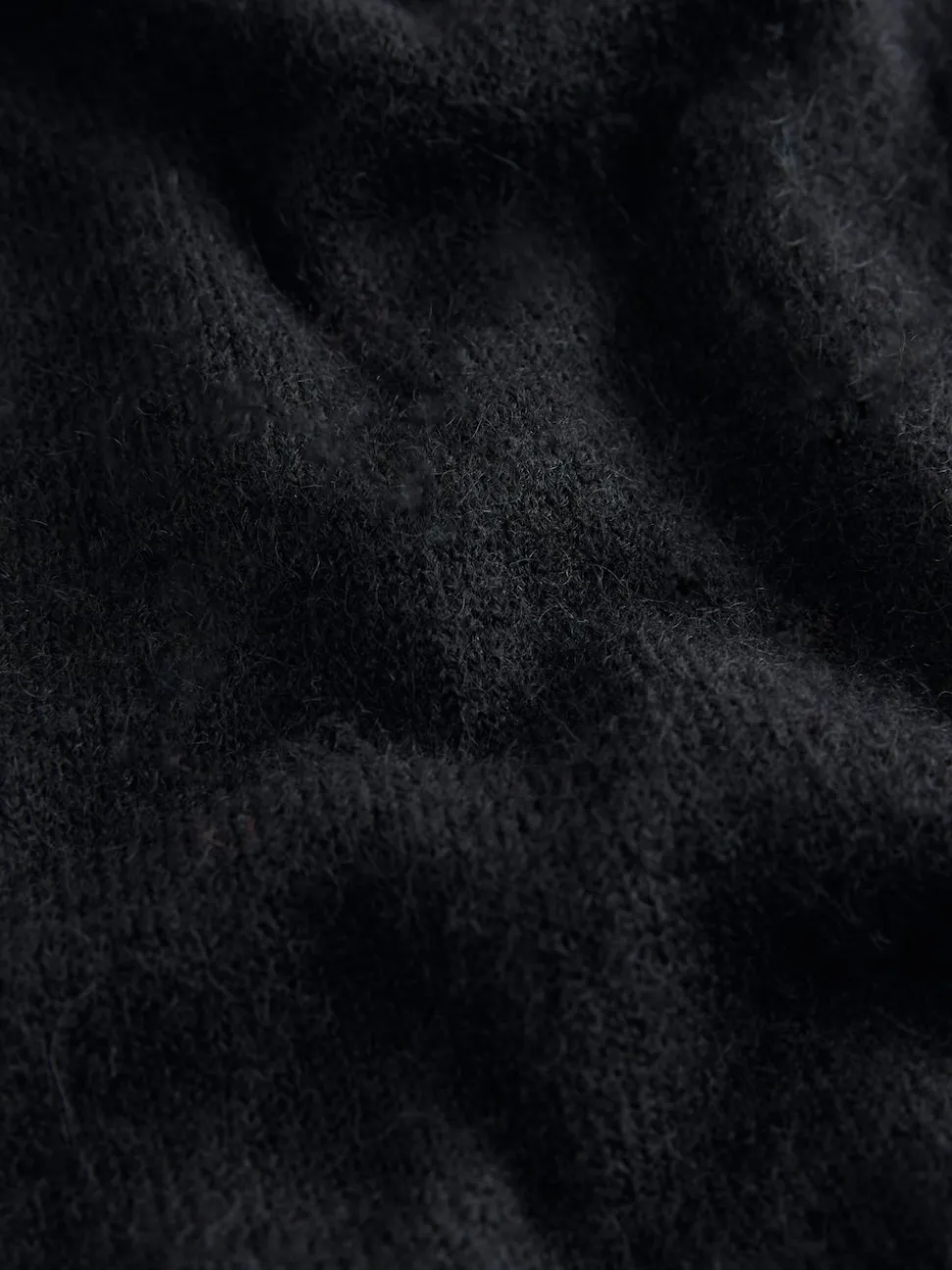 Noir - Cardigan doux en maille à Col rond en laine