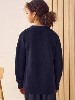 Noir - Cardigans scolaires boxy riches en coton (3-18ans)