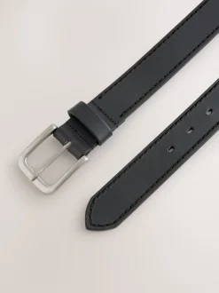 Noir - Ceinture en cuir casual