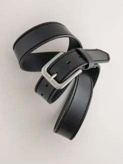 Noir - Ceinture en cuir casual