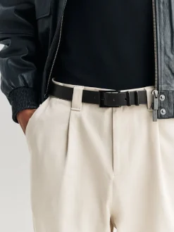 Noir - Ceinture en cuir habillée