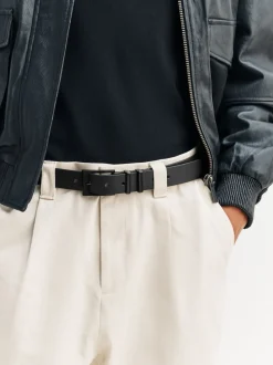 Noir - Ceinture en cuir habillée