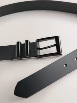 Noir - Ceinture en cuir habillée