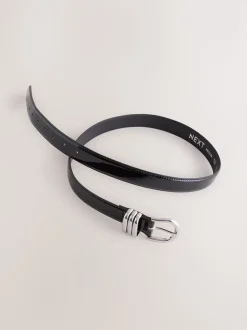 Noir - Ceinture en PU classique brillante