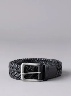 Noir - Ceinture Lakeland Howbeck en cuir tressée