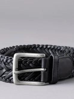 Noir - Ceinture Lakeland Howbeck en cuir tressée