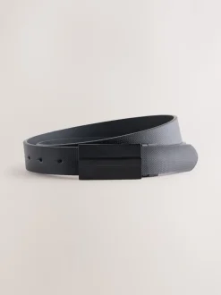 Noir - Ceinture réversible avec plaque