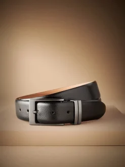 Noir - Ceinture Signature en 100% cuir