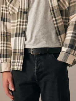 Noir - Ceintures en cuir bruni