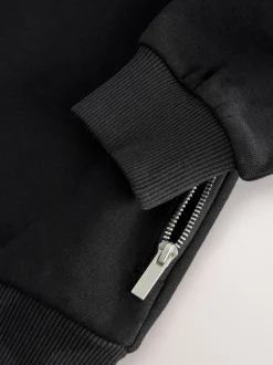 Noir - Chandail zippé à Col cheminée (3-16ans)