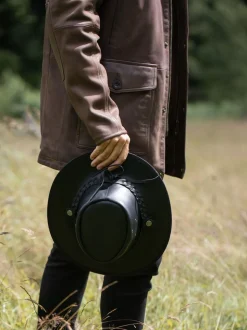 Noir - Chapeau en cuir Lakeland Leather Outback III style australien noir