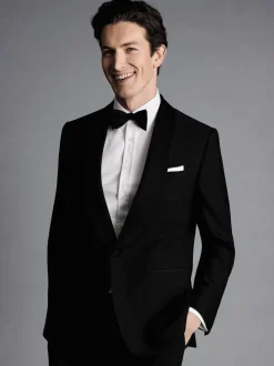 Noir - Charles Tyrwhitt Costume de soirée slim à revers châle : veste