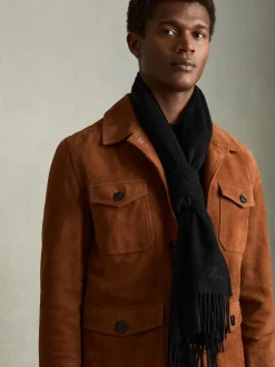 Noir - Écharpe en laine et cachemire Picton de Reiss