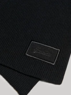 Noir - Écharpe Superdry en maille à logo
