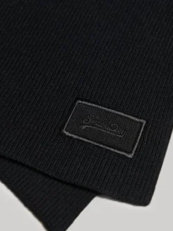 Noir - Écharpe Superdry en maille à logo