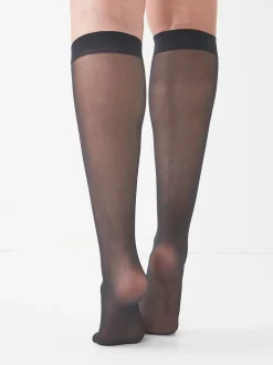 Noir - Chaussettes à hauteur de genou 20 Denier 5 Paquet