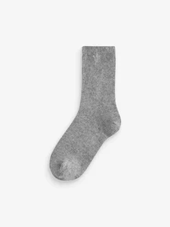 Noir - Chaussettes de cheville en laine mérinos thermale 2 Pack avec Cashmere