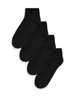 Noir - Chaussettes d'entraînement à semelles coussinées 4 Pack