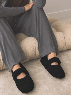 Noir - Chaussons Borg Ballet