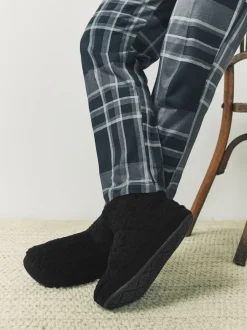 Noir - Chaussons bottes en polaire texturée