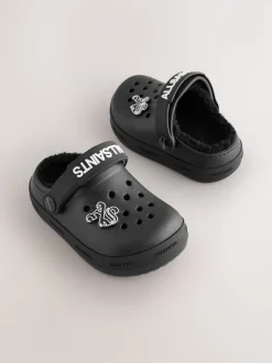 Noir - chaussons de sabots smALLSAINTS imprimés doublés de peau de mouton