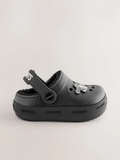 Noir - chaussons de sabots smALLSAINTS imprimés doublés de peau de mouton