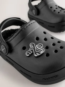 Noir - chaussons de sabots smALLSAINTS imprimés doublés de peau de mouton