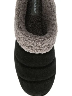 Noir - Chaussons mules Dunlop en daim