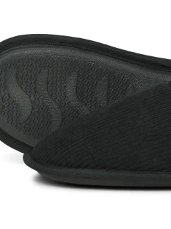 Noir - Chaussons mules Jack & Jones en velours côtelé