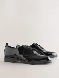 Noir - Chaussures à lacets Forever Comfort® vernies à bout en amande