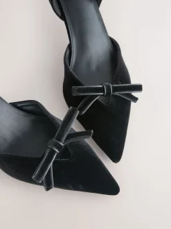 Noir - Chaussures à talons en deux parties avec nœud en velours Forever Comfort®
