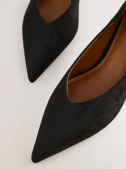 Noir - Chaussures à talons Kitten heel à bout pointu