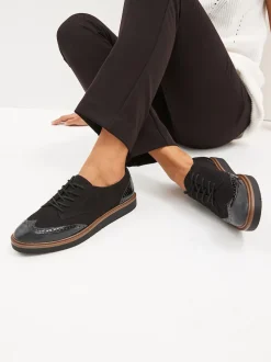 Noir - Chaussures Brogue à lacets et semelle épaisse