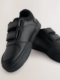 Noir - Chaussures d’école à 3 lanières à Fermeture par contact