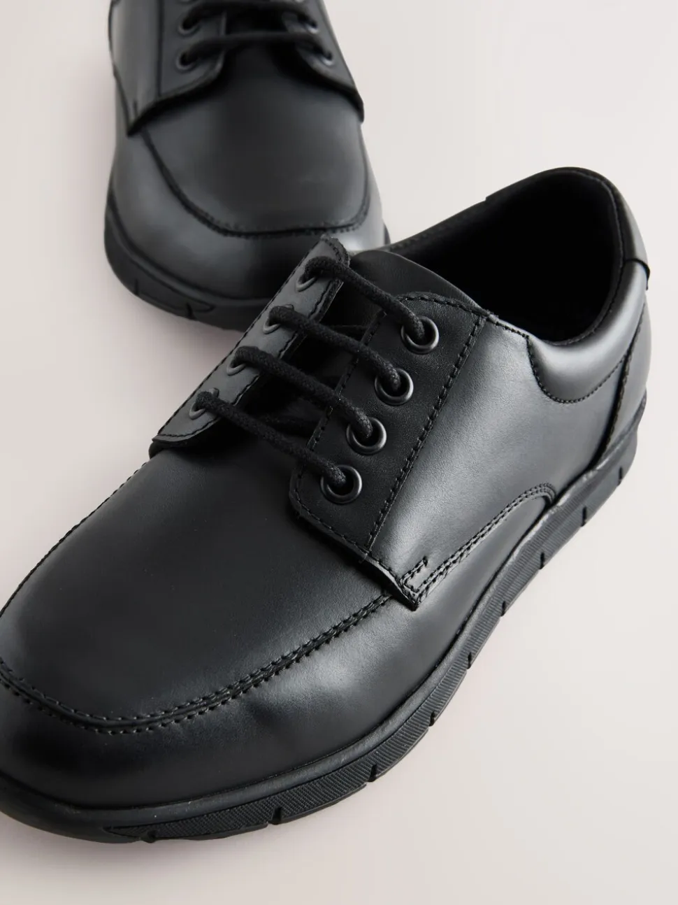 Noir - Chaussures d'école élégantes en cuir à lacets