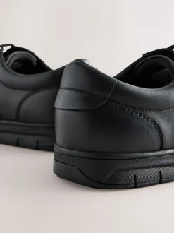 Noir - Chaussures d'école élégantes en cuir à lacets