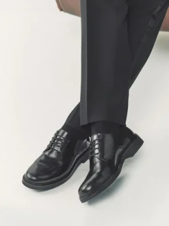 Noir - Chaussures derby en cuir ultra-brillant