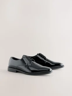 Noir - Chaussures derby en cuir verni