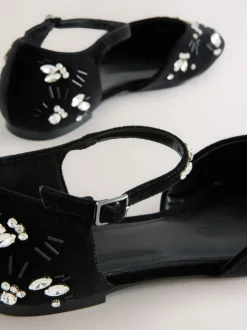 Noir - Chaussures Forever Comfort® en velours avec ornements à bout fermé