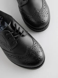 Noir - Chaussures élégantes en cuir style Brogue