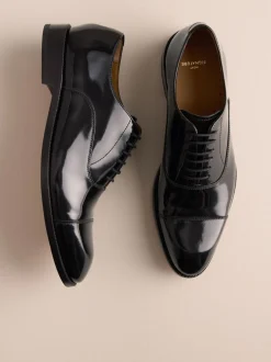 Noir - Chaussures Oxford à embout en cuir