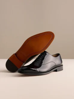 Noir - Chaussures Oxford à embout en cuir