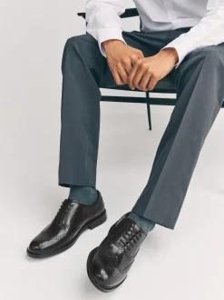 Noir - Chaussures Oxford Wingcap en cuir