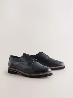 Noir - Chaussures richelieu Forever Comfort® en cuir à lacets et semelles épaisses