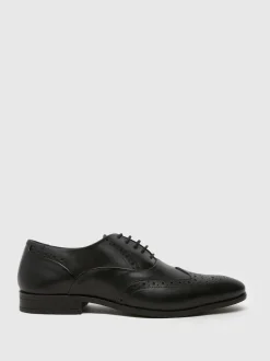 Noir - Chaussures Schuh Row en cuir Brogue