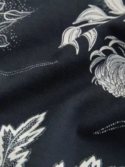 Noir - Chemise à manches courtes imprimée style japonais